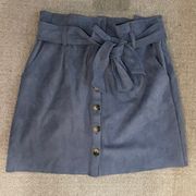 Suede Button Skirt