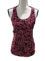 Talbots floral athletic tank top with shelf bra