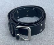 Guess Jeans black faux leather belt with silver studs Size small (42 inches)