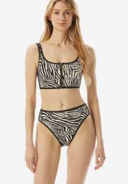 NWT MICHAEL ® Zebra Zip Front Bikini Set - S | 2-piece set |Swimwear