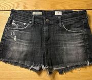 Ag the Bonnie distressed shorts black 28