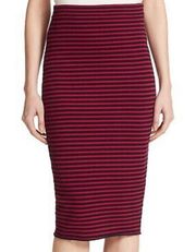 Dark Cherry & Navy Blue Stripe Delmar Skirt