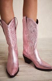 Jeffrey Campbell Dagget Western Cowboy Boot Light Pink Metallic US 8.5