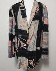 Vintage Kensington Square 80s black artistic Joan Miro blazer size 1X