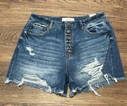 KanCan USA Kancan Distressed Mom Shorts Blue Size 11/29