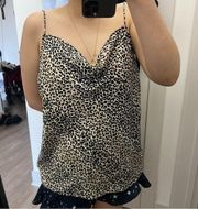 cheetah draped satin cami