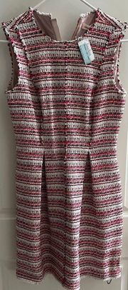 NWT  Tweed Dress Sz2 Red, cream, black