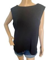 Club Monaco Black Thick Professional Sleeveless High/Low Blouse