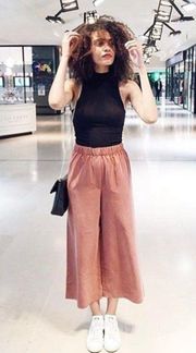 Salmon Pink Culotte Pants