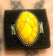 Yellow Cracklestone Ring