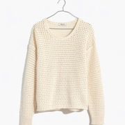 Madewell Cream Open Stitch Austen Sweater