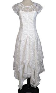 Frederick's of Hollywood Vintage 80s Lace Dress White Size 5/6