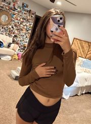 Cropped Mock Neck Long Sleeve