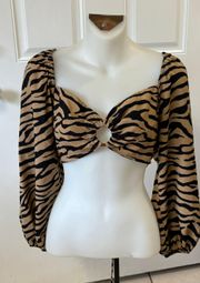 Med  Animal Print Crop Top