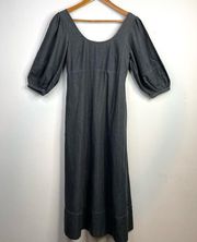 Rachel Comey x Target Gray Chambray Puff Sleeve Relaxed Long Dress womens 0 new