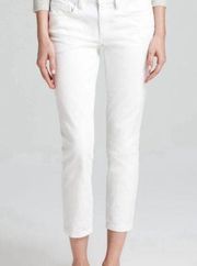 Tory Burch white cropped skinny jeans Sz 26