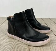 Gentle Souls Kenneth Cole Carter Mid Top Sneakers US7 Black Leather $160