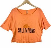 Lucy Activewear Orange Sunrise Salutations Crop Yoga Top- Medium