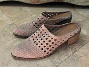Altar'd State Karla woven tan beige heeled mules size 6.5