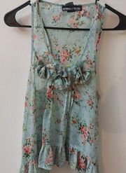 Living Doll Los Angeles Sleeveless Floral Tank Size S  Cottagecore Prairiecore