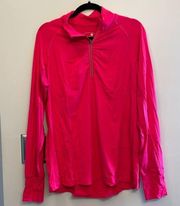 NWOT Tangerine Running Pullover 1/4 Zip Hot Pink with Rear Zipper Pocket Sz XL