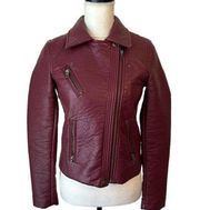 ANN Taylor Winterberry Faux Leather Moto Jacket - XS