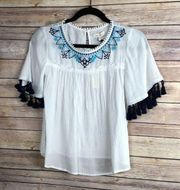 Red Camel Embroidered Blouse NWT - XS