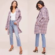 The Label Plaid Lilac Oversized Jacket Medium Wool Blend