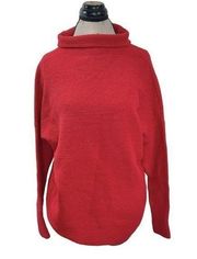 RDI Womens Sweater Red Size Large Christmas Holiday Mocked Ribbed Textured Party
