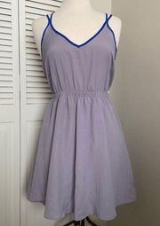 NWOT Lush Grey Contrast Strappy Racerback A-line Dress Electric Blue NEW S Small