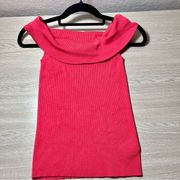 EXPRESS | Coral Pink Sleeveless Cowl Neck Ribbed Sweater Tank