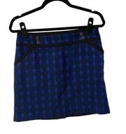 Forenza Blue & Black Dots Button Detail Mini Skirt