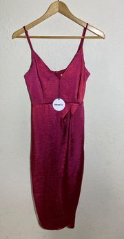 NWT  Beautiful Red Wine Satin Dress ( S )