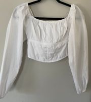 Japra White Crop Top