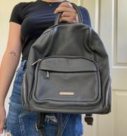 Venice Grey Leather Small Backpack