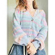 Christopher & Banks  Pastel Cardigan Sweater Ovesized Fit Pink Size Large