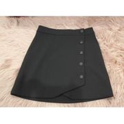 EXPRESS Black Buttons Asymmetrical Skirt