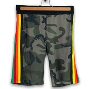 NWT Pam & Gela - Excel Rainbow Camo Biker Shorts - M