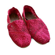 Toms  Womens Shoes Size 5 Pink Lace Espadrilles for Summer Slip Ons