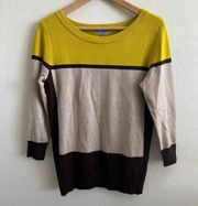 3/$15 - JOSEPH A Qu'est-Cequec'est Silk? 3/4 Sleeve Color Block Sweater …