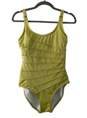 Calvin Klein Swim Adjustable Green One-Piece Swimsuit Size 10 NWOT