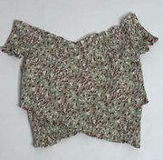 Steven Madden BB Dakota Off The Shoulder Smocked Crop Top