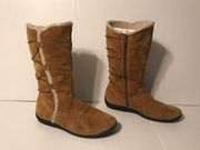 AEROSOLES suede tan mid calf zip up boots women size 9M