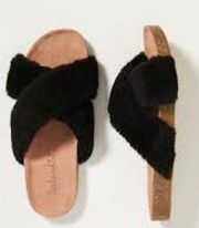 NEW Splendid  Rozi Slip On Sandals Wool Faux Fur