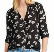 Maeve Anthropologie Bow Emory Printed Button-down Shirt