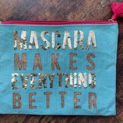 Mudpie burlap makeup bag.