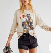 NWT Daydreamer Queen of Hearts Long Sleeve Top - Extra Large Large