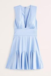 Plunge Satin Mini Dress