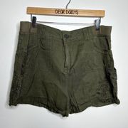 Knox Rose Green Floral Embroidered Shorts