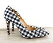 NEW Merona Black White Gingham Check D’Orsay Pointed toe Pumps sz 8.5